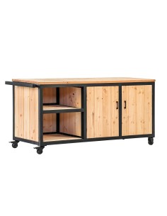 Buitenkeukenmeubel van staal en douglas 2