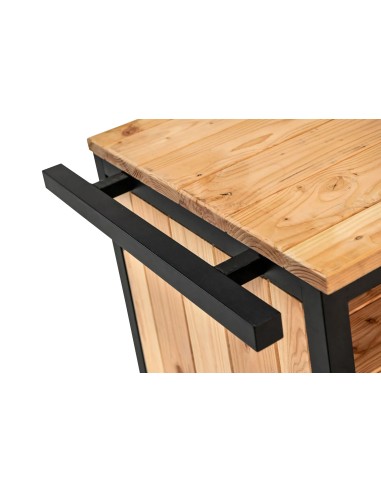 Buitenkeukenmeubel van staal en douglas