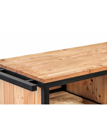 Meuble de cuisine extérieure en acier et douglas