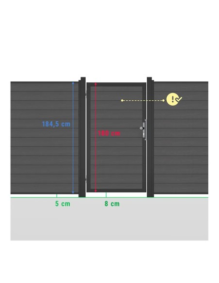 Houtcomposiet poort Platinum