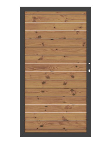 Porte en bois thermo chauffé - latte oblique