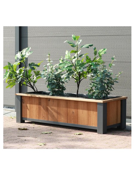 Bac à fleurs en pin thermo traité