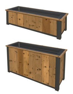 Bac à fleurs en pin thermo traité