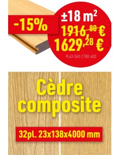 Promo Terrasse en cèdre composite ±18m2