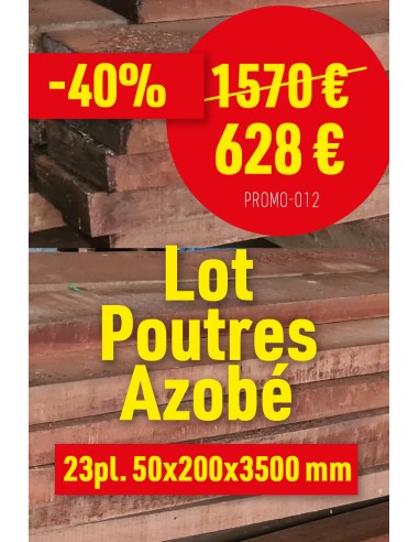 Set van 23 planken in Azobe 200x50mm x 350cm