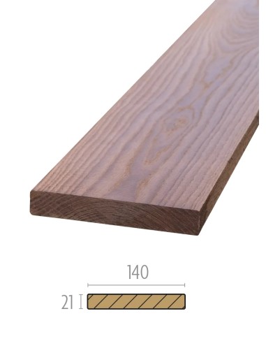 Planches de terrasse en Frêne thermo chauffé - à visser - lisses