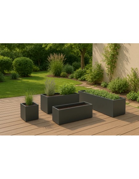 Rechthoekig bloembak - Glasvezel