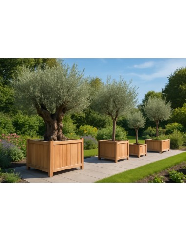 Exotische houten plantenbak