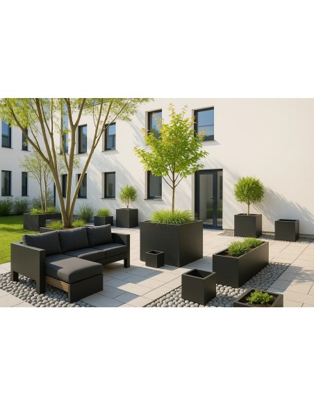 Zwarte Aluminium plantenbak