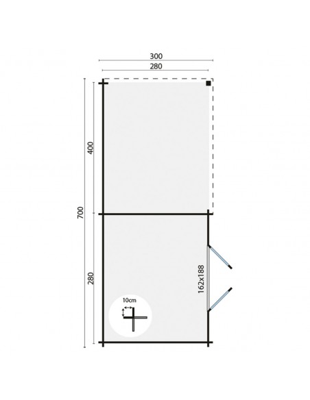 Abri de jardin à toit plat en bois