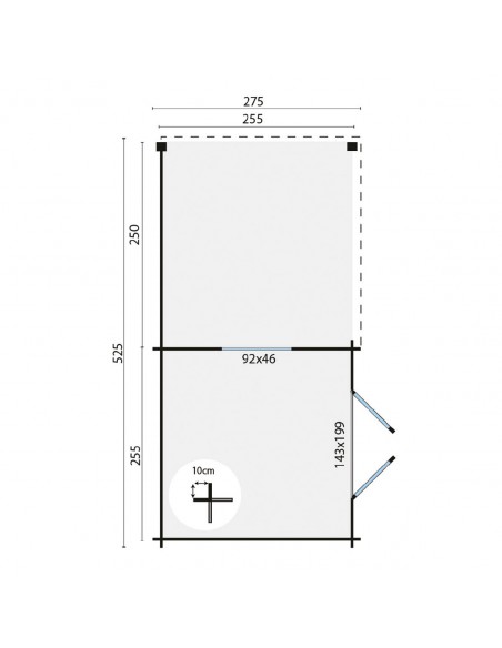 Cabane de jardin à toit plat