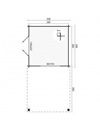 Chalet de jardin à toit plat