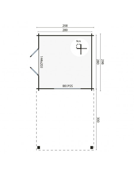 Chalet de jardin à toit plat