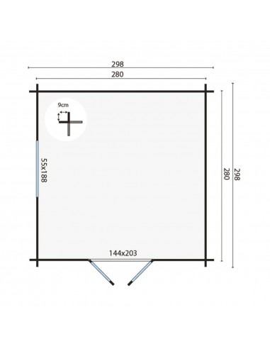 Petit chalet en bois à toit plat