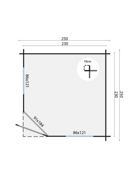 Abri de jardin en coin