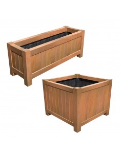 Bac à fleurs en bois exotique