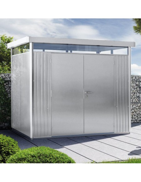 Metalen tuinhuis met dubbele deur