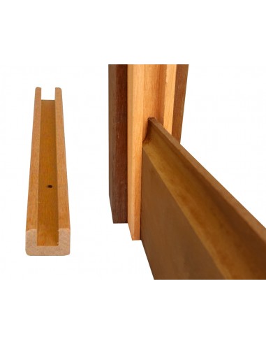 Profil U rainuré en bois exotique