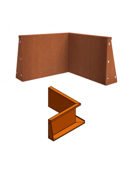 Coins de soutien en acier corten