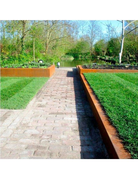 Bordure de soutien en acier corten