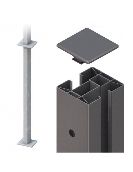 Paal voor in beton Clips