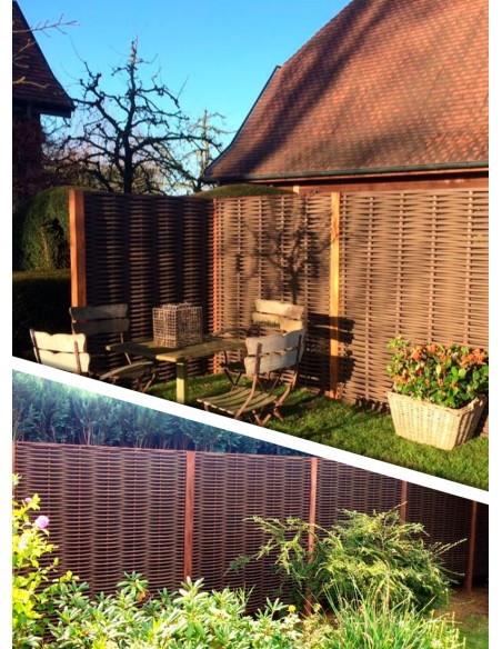 Schutting in gevlochten fiber takken