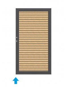 Porte et portail en aluminium à lames obliques 2