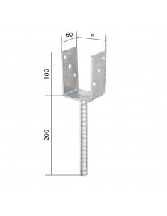 U-vormig paalanker met stang