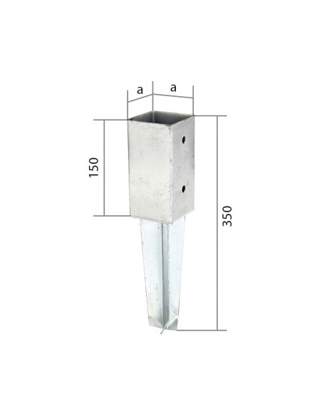 Ancre pour poteau en bois carré
