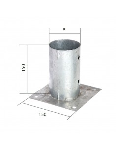 Rond paalhouder met plaat