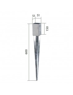 Vierkant paalhouder met pen 2