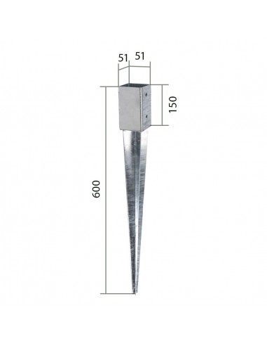 Vierkant paalhouder met pen