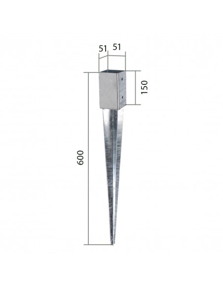 Pointe en fer poteau carré