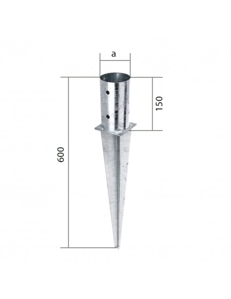 Pointe en fer pour poteaux ronds