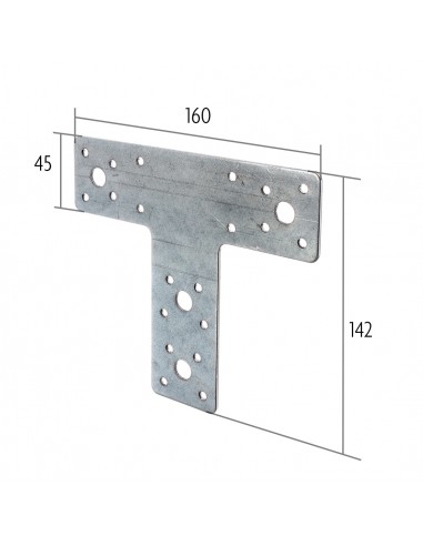 Verbindingsplaat 160x42 mm