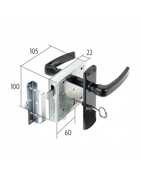 Serrure en applique universelle