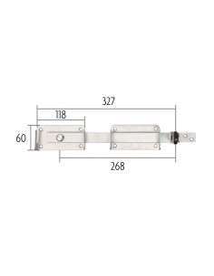 Overslaggrendel voor dubbele poort Inox 2
