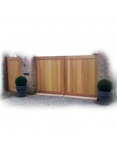 Portail en padouk ou iroko 2