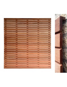 Ecran de jardin en lamelle de bois exotique