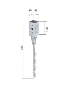 Paalhouder met spiraal pen