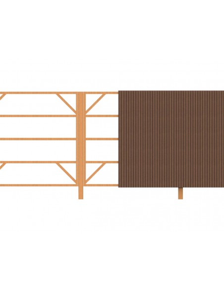 Houten kader voor tuinmuur