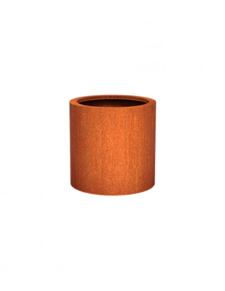 Bac à fleurs en acier Corten cylindrique
