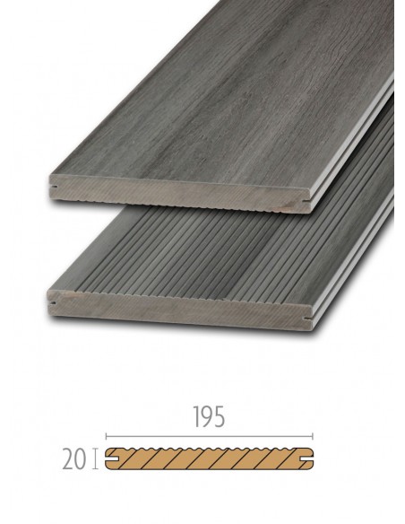 Terras composiet hout grey Platinum