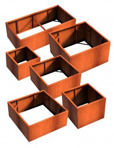 Bodemloze moestuin of boom in cortenstaal