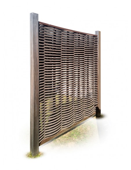 Schutting in gevlochten fiber takken