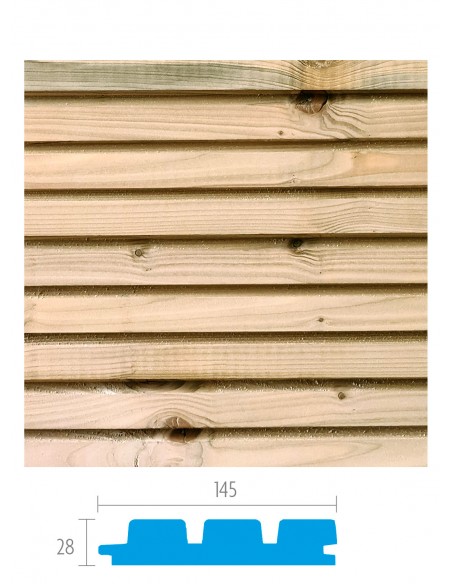 Bardage en sapin - profil triple