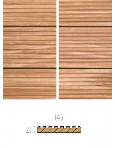 Terrasse en Bangkiraï rainuré