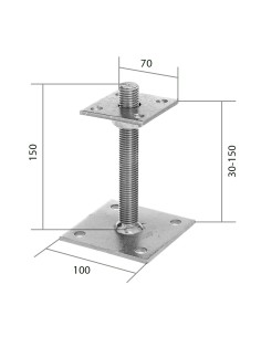 Pied de poteau réglable I