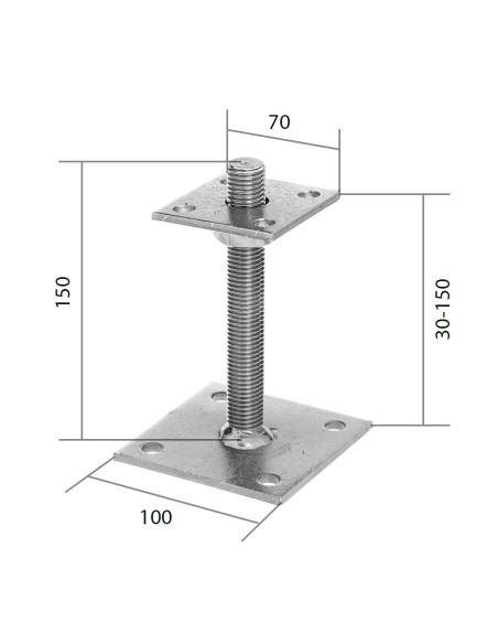 Pied de poteau réglable I