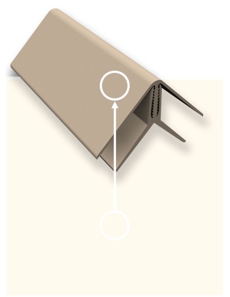 Tweedelig binnen- en buitenhoek PVC 5 st.